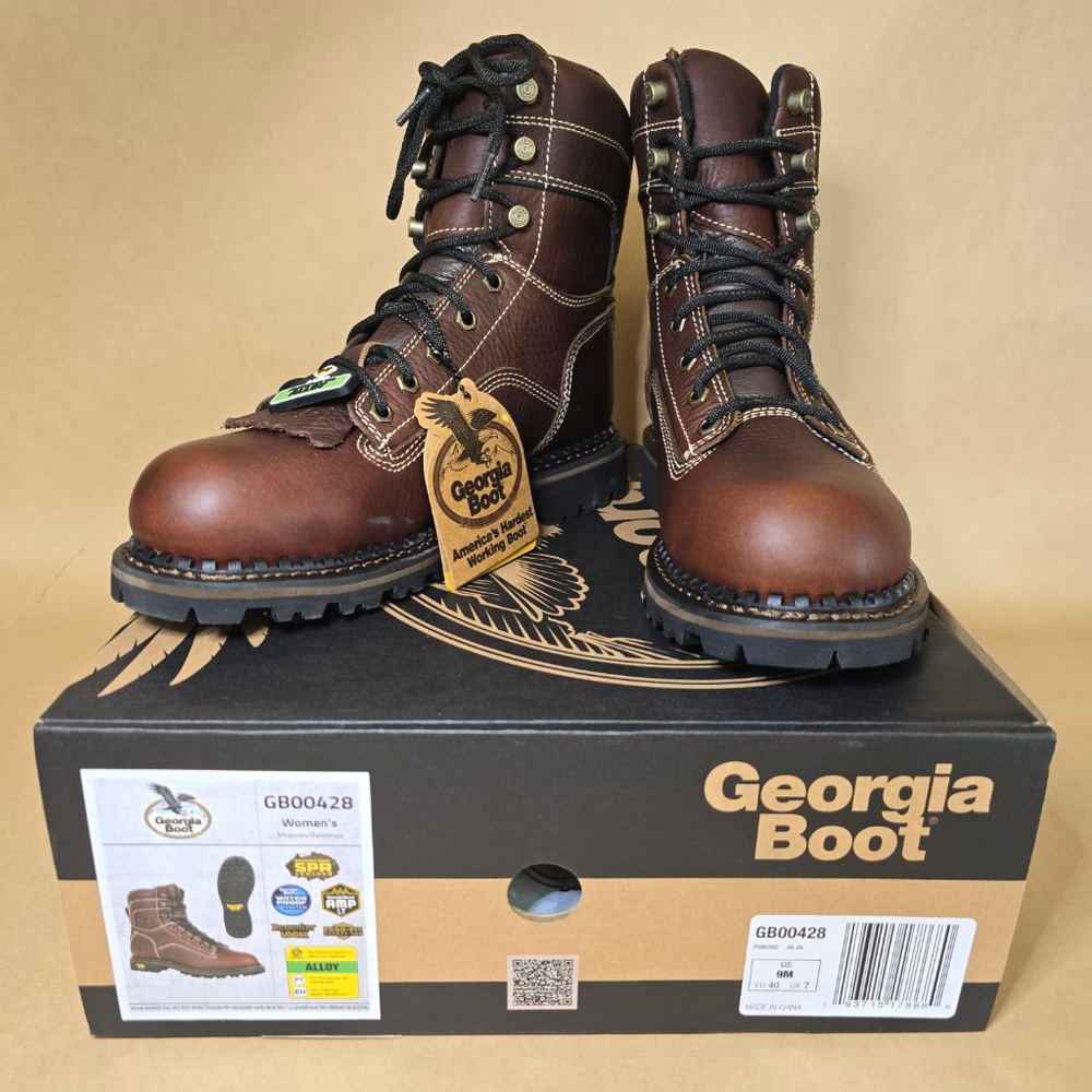 Georgia Boot GB00428 Women's Safety Toe Work Boots Brown Size 9M Waterproof NIB